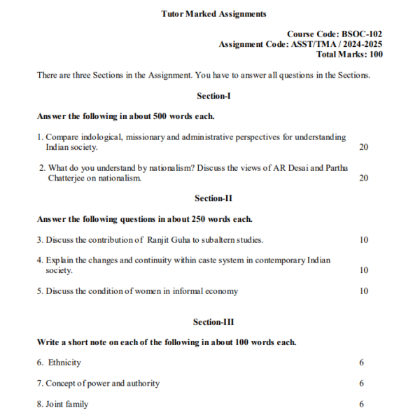 BPSC 105 IGNOU Solved Assignments 2024-25 (English) PDF Download – IGNOU Galaxy